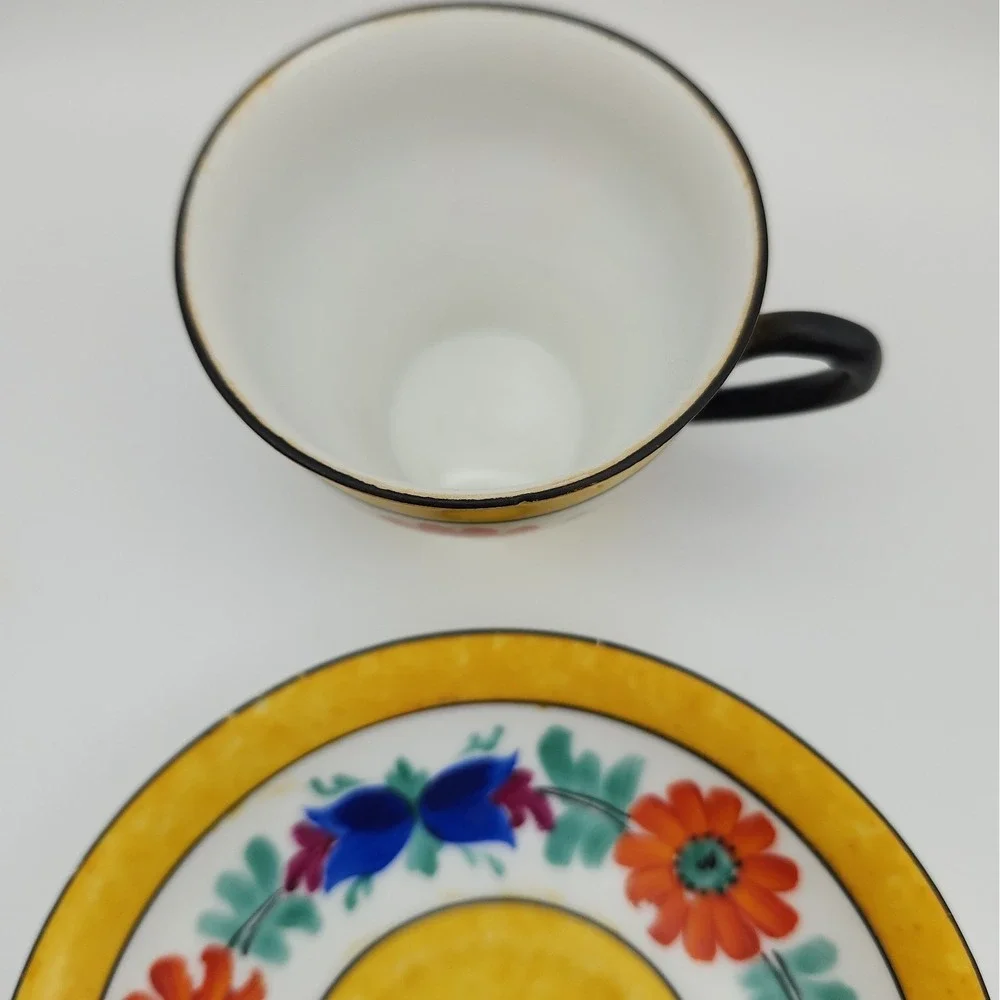 Vintage Phoenix China Czech Demitasse Cup Saucer & Handpainted Moravian Art
